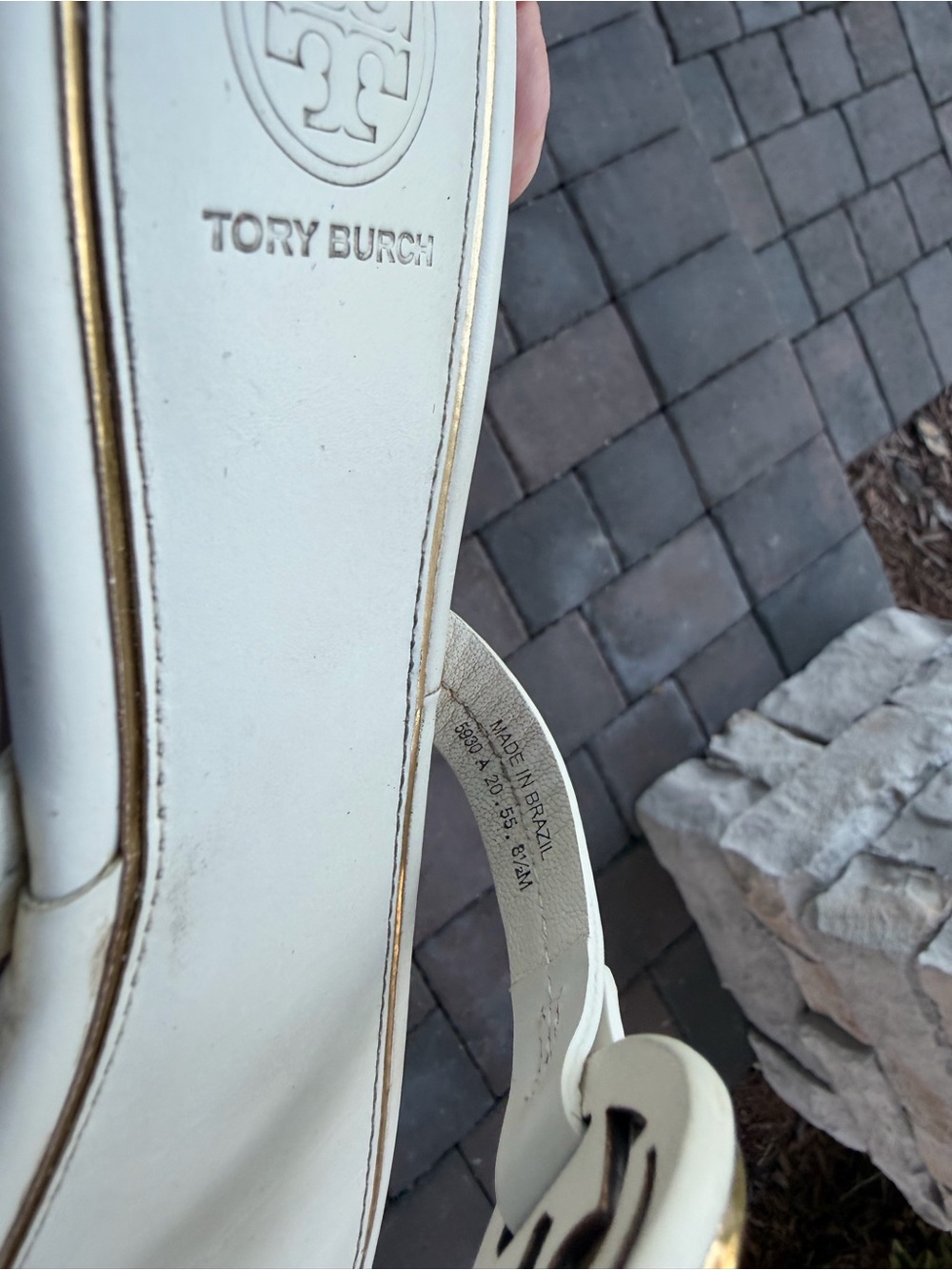 Tory Burch Metal Miller Sandals Cream and Gold - Picture 5 of 5
